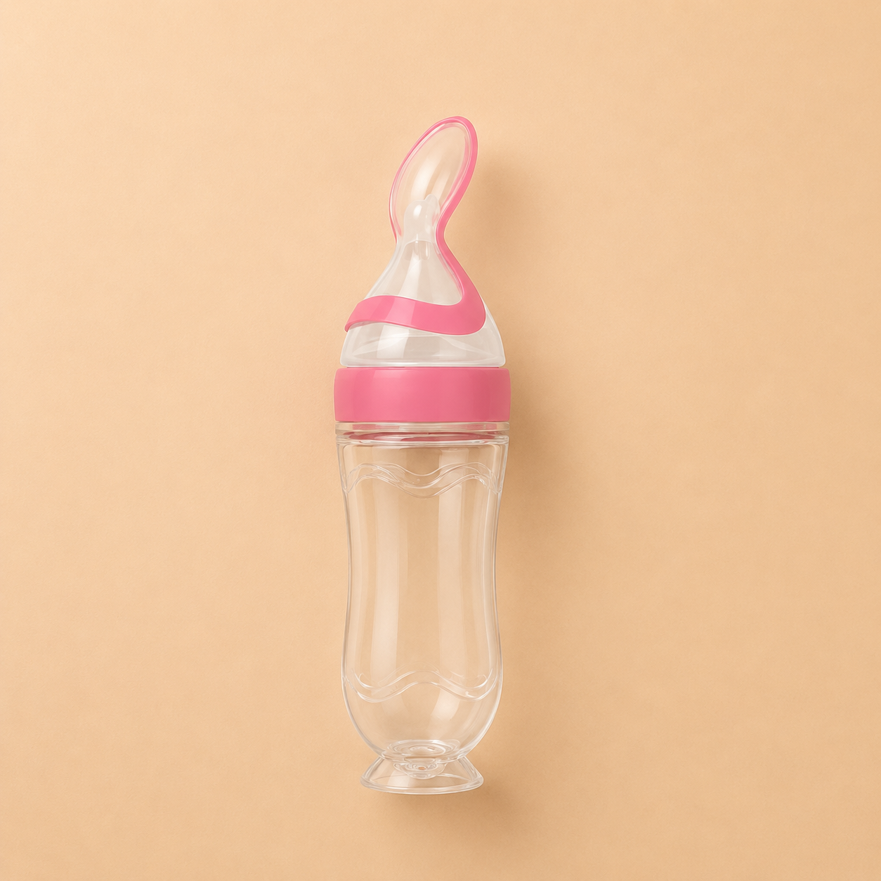 Silicone Baby Feeding Bottle with Spoon – Squeeze Feeder for Infants