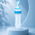 Silicone Baby Feeding Bottle with Spoon – Squeeze Feeder for Infants